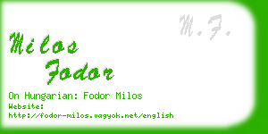 milos fodor business card